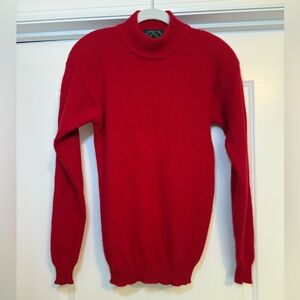 VINTAGE Charter Club Womens Wool Blend Knit Sweater Red Angora Lambswool Size S